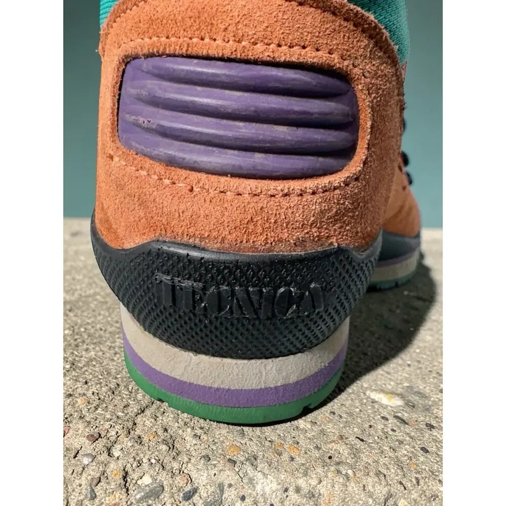 Vintage Tecnica Trekking Suede Hiking Boots 80s 90s Multi Color Womens 9 Mens 7
